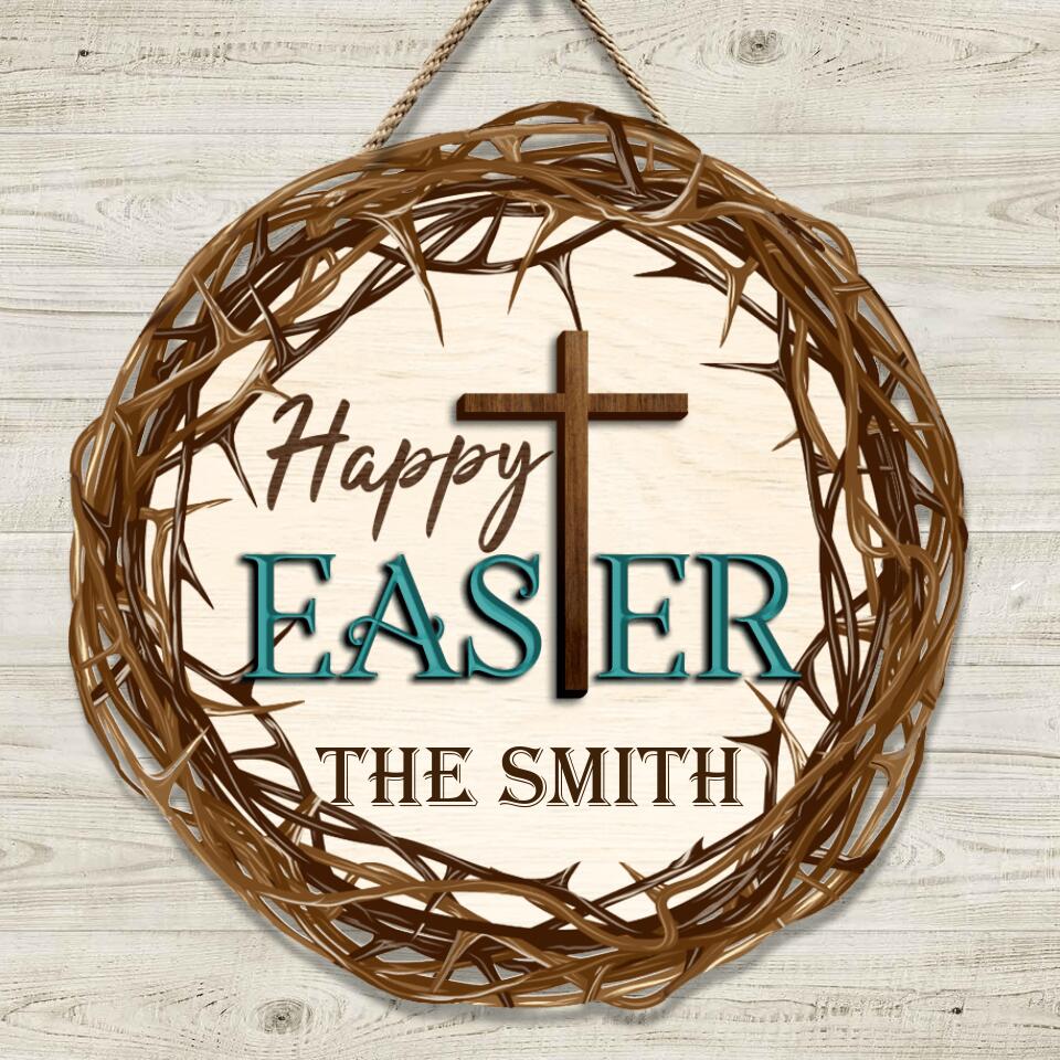 Happy Easter Day - Personalized Door Sign