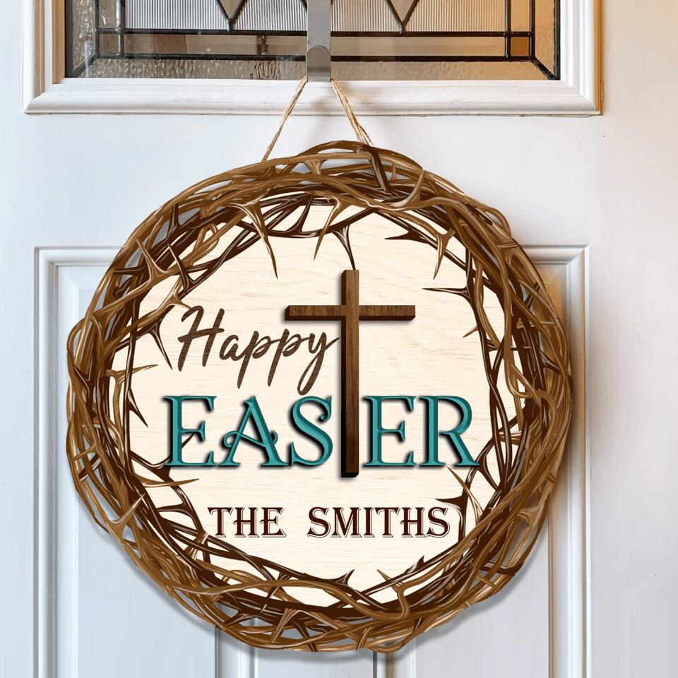 Happy Easter Day - Personalized Door Sign