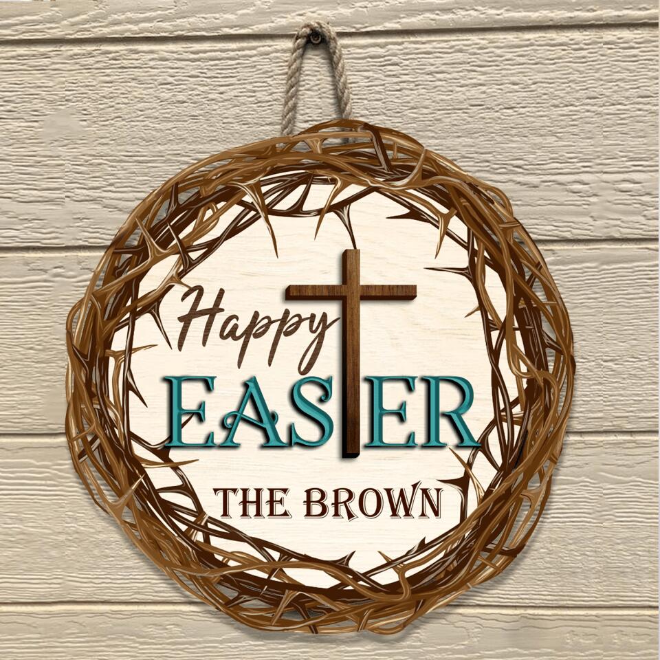 Happy Easter Day - Personalized Door Sign