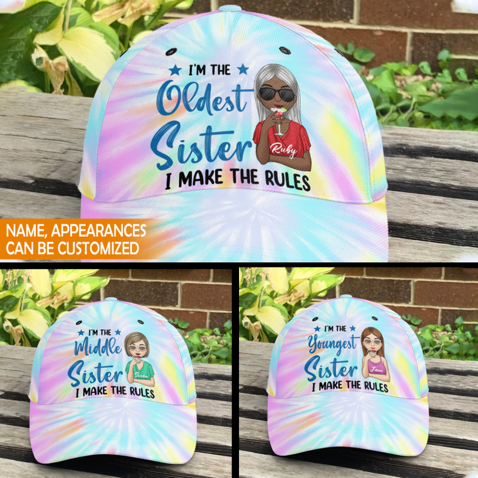 Sisters Are Rules - Personalized Tie Dye Classic Cap