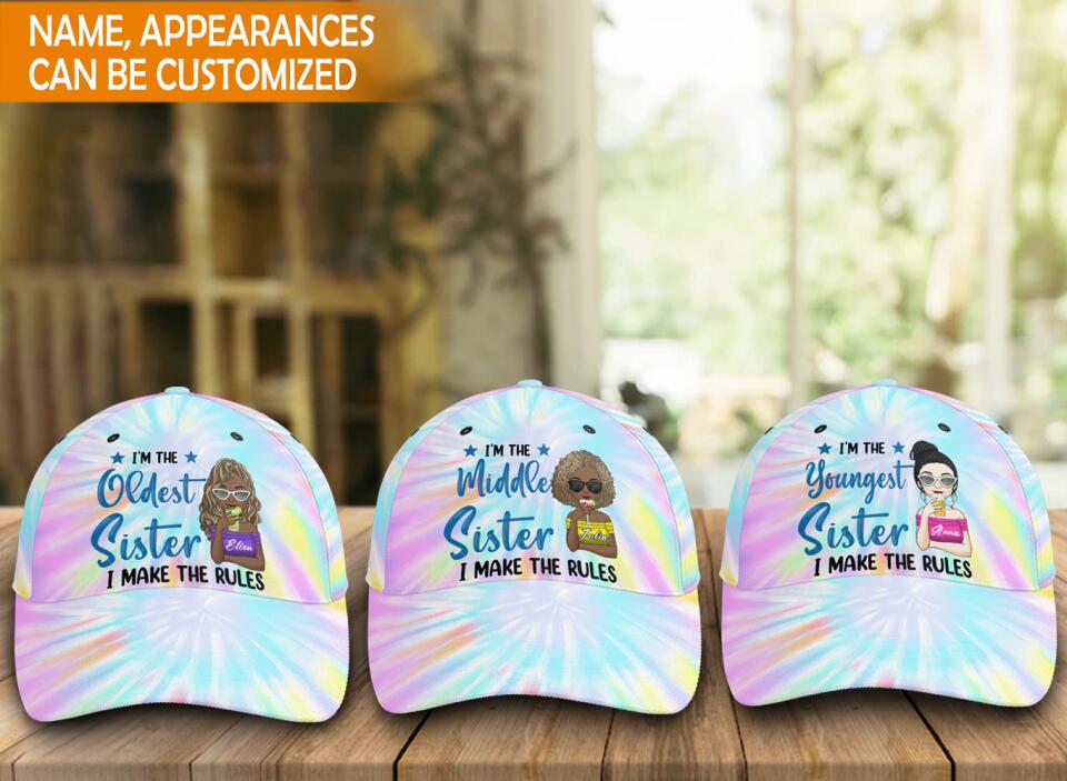 Sisters Are Rules - Personalized Tie Dye Classic Cap