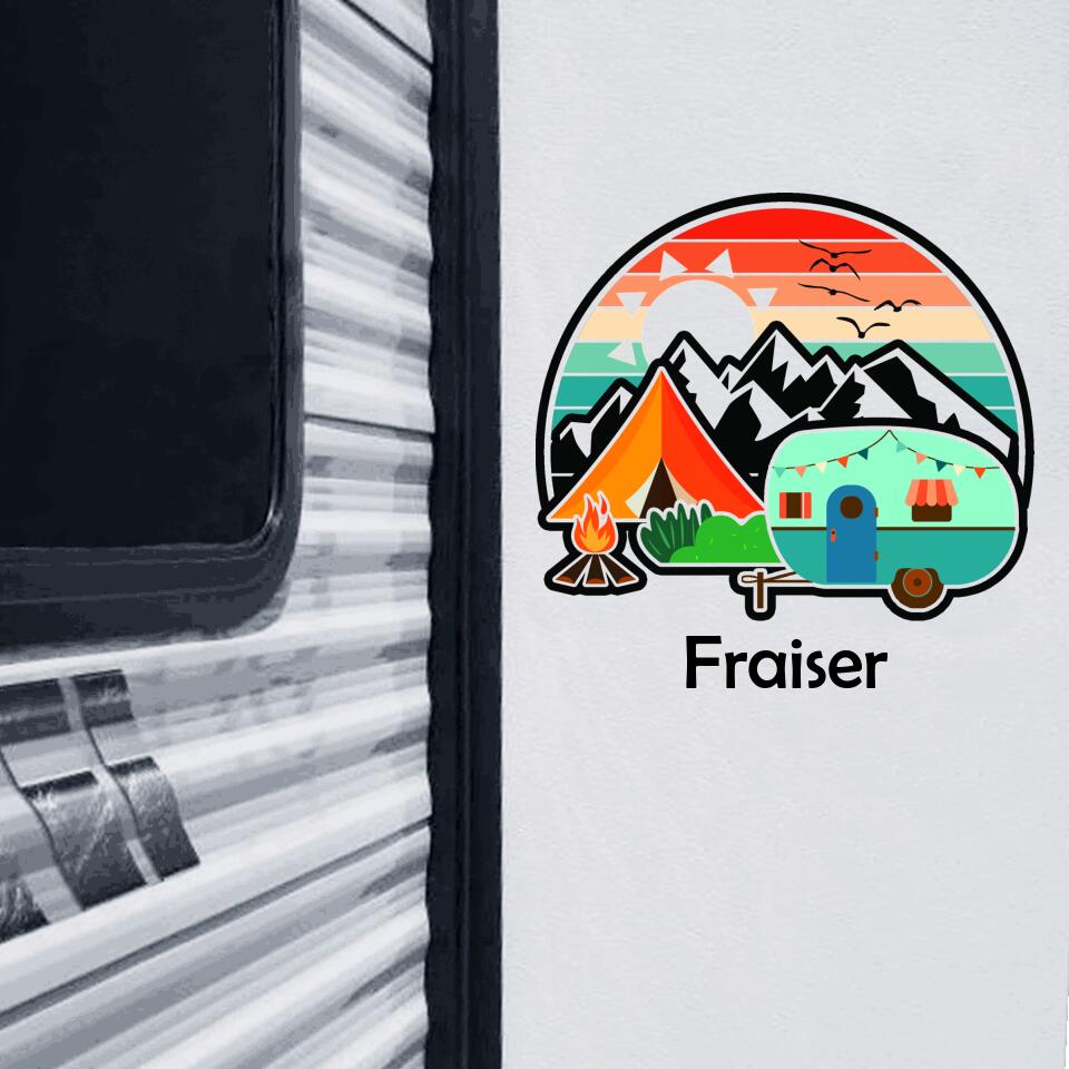 Personalized Happy Camper Decal