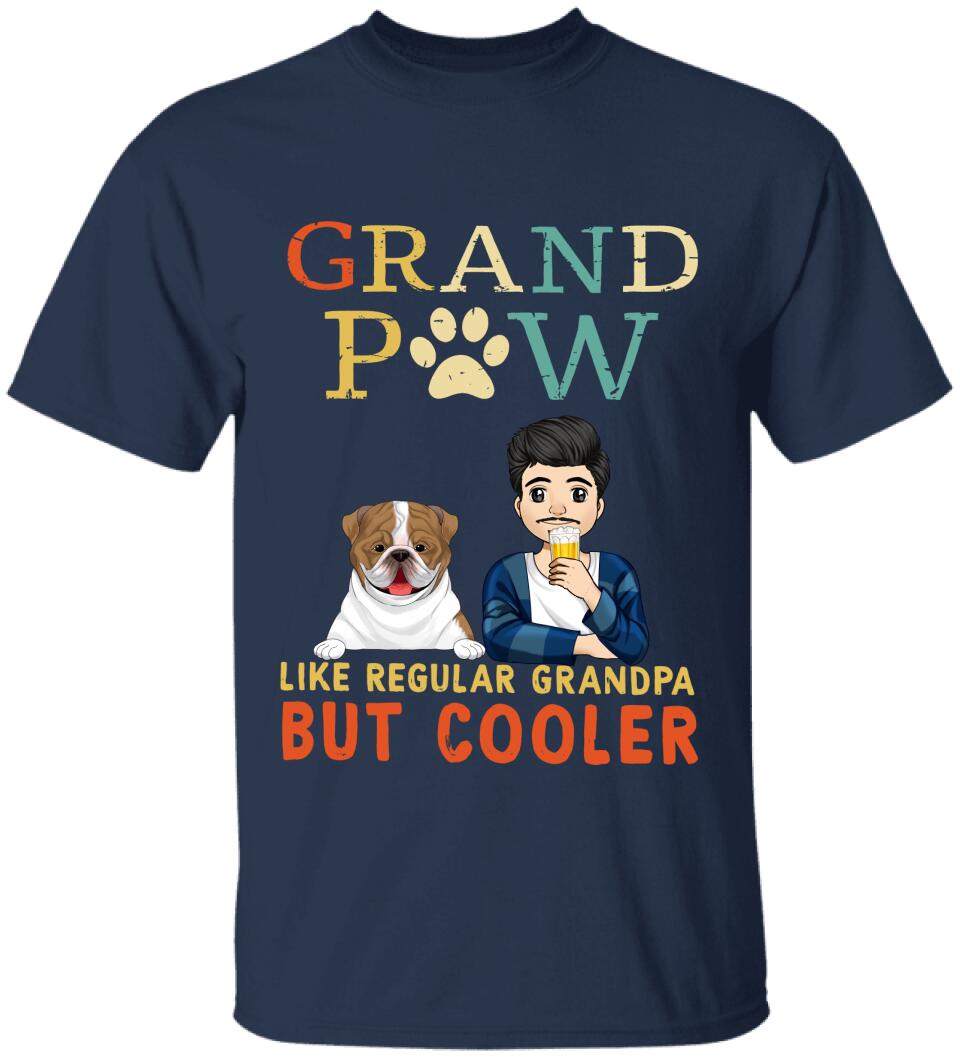 Grand Paw Like A Regular Grandpa But Cooler - Personalized T-Shirt