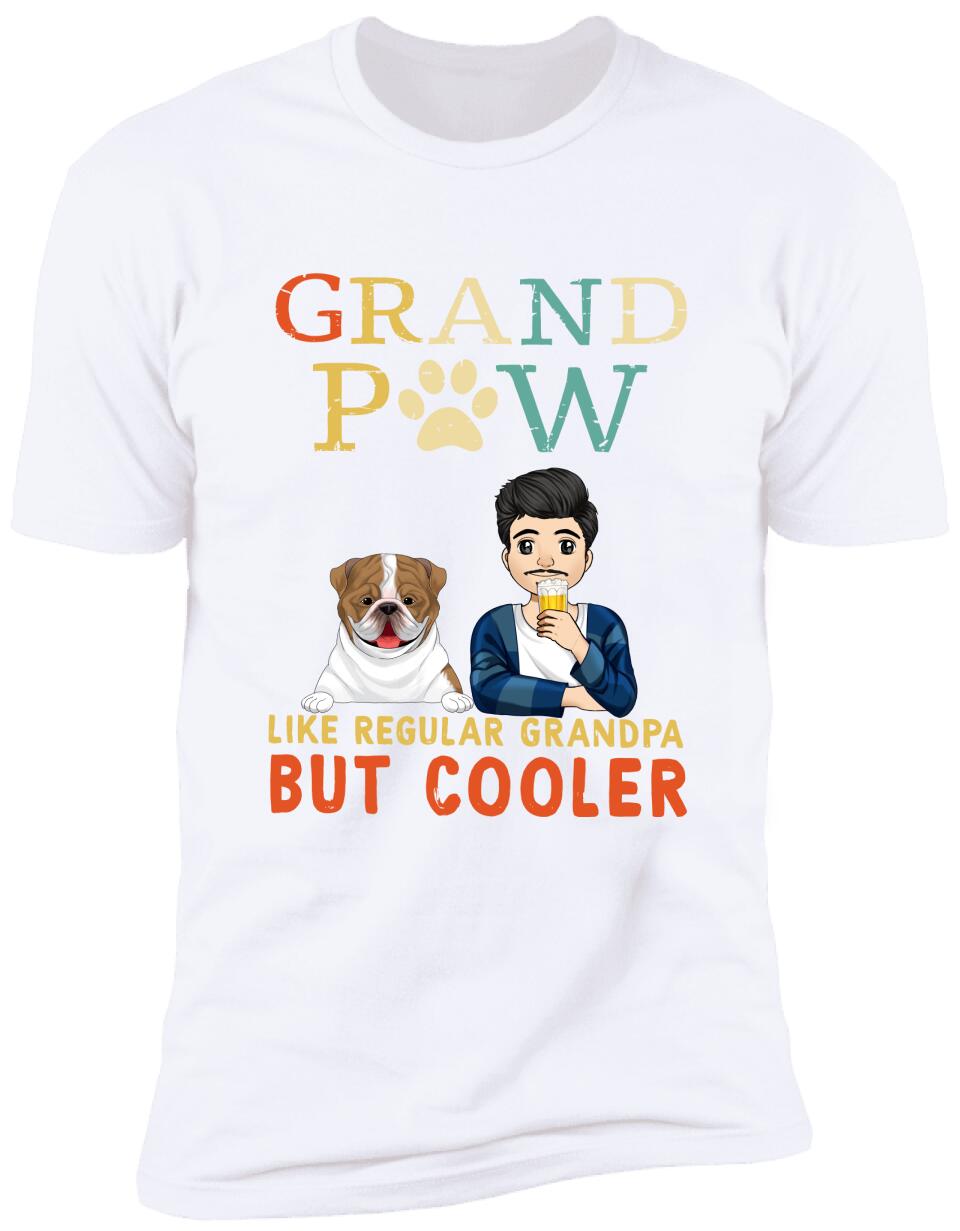 Grand Paw Like A Regular Grandpa But Cooler - Personalized T-Shirt