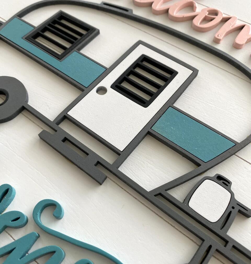 Welcome door sign for campers - Personalized door sign