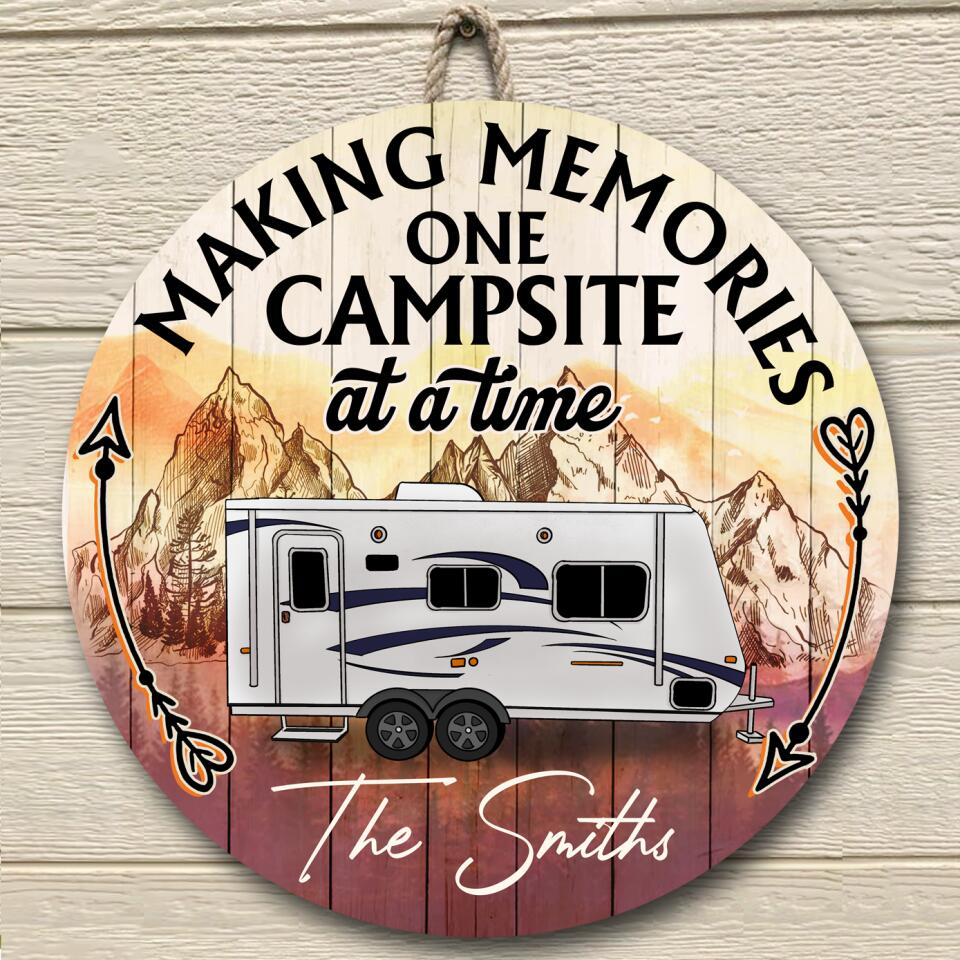 Making Memories One Campsite At A Time - Personalized Door Sign