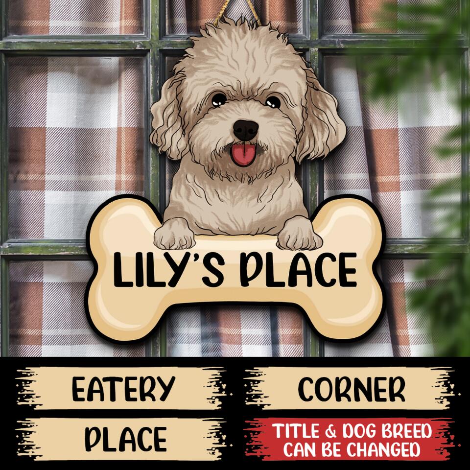 Cute Dog Bone - Personalized Wooden Sign