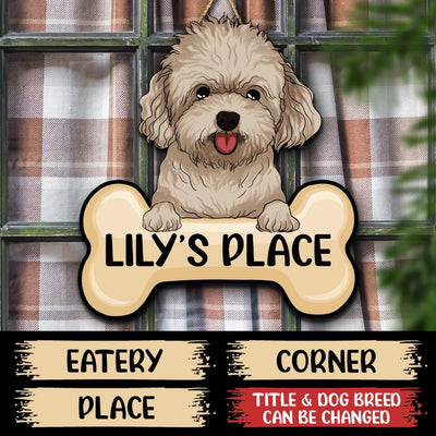 Cute Dog Bone - Personalized Wooden Sign