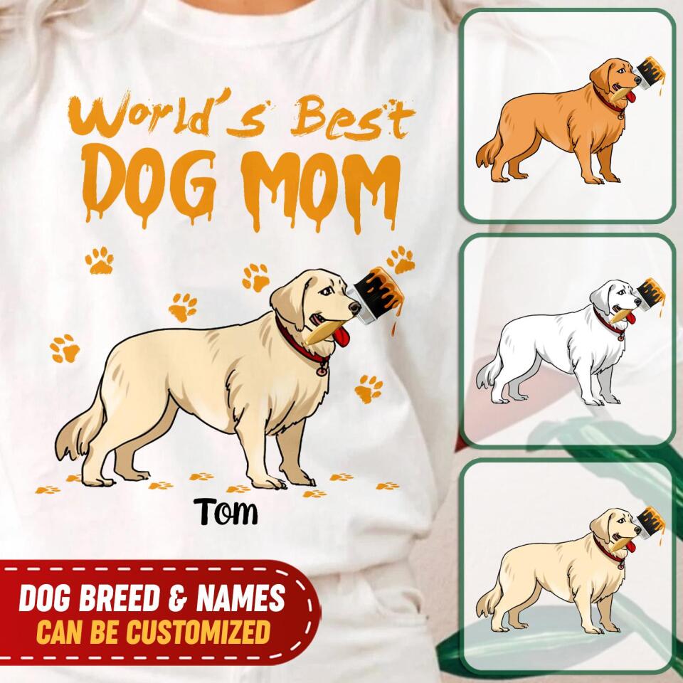 World&#39;s Best Dog Mom - Personalized T-Shirt