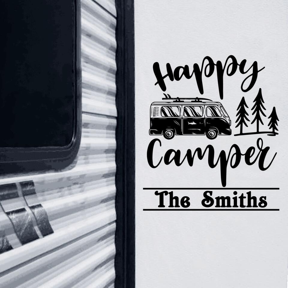 Personalized Happy Camper Decal