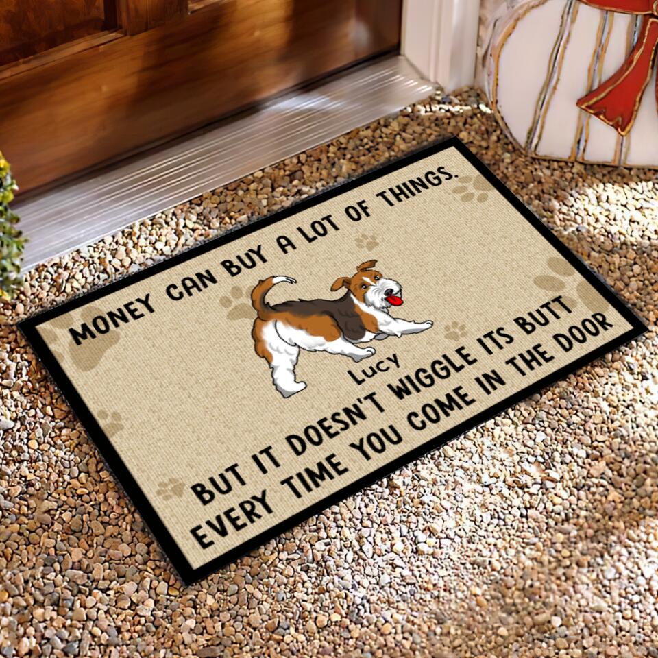 Money Can Buy A Lot Of Things, But It's Doesn't Wiggle Its Butt - Personalized Doormat