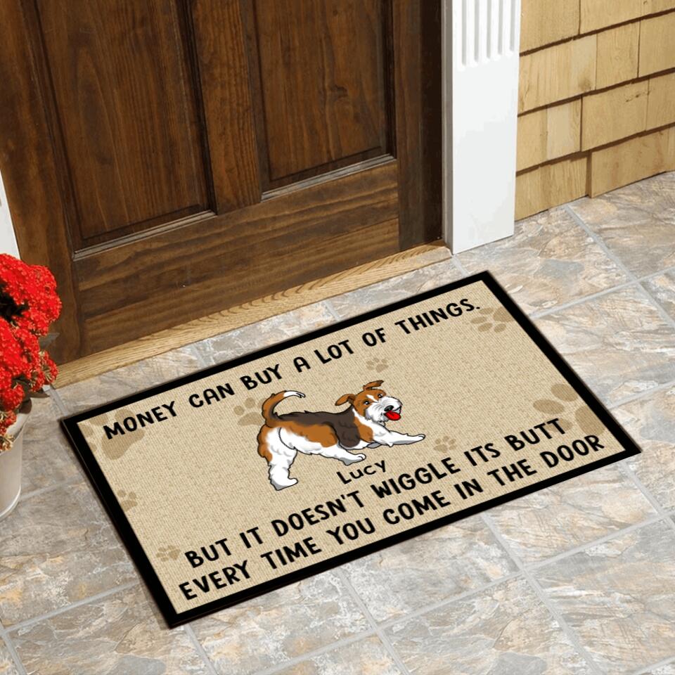 Money Can Buy A Lot Of Things, But It's Doesn't Wiggle Its Butt - Personalized Doormat