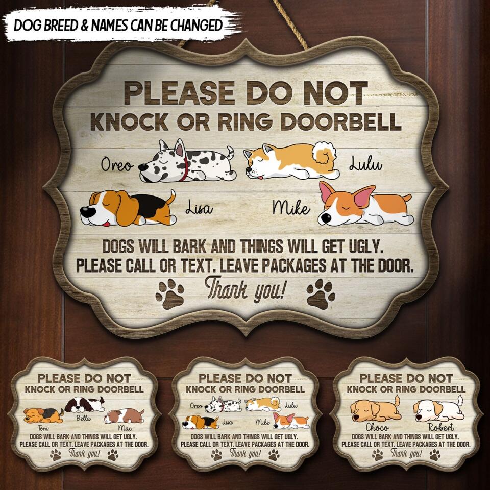 Please Do Not Knock Or Ring Doorbell - Personalized Door Sign