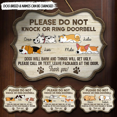Please Do Not Knock Or Ring Doorbell - Personalized Door Sign