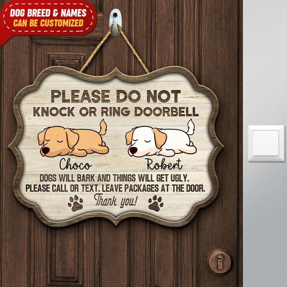 Please Do Not Knock Or Ring Doorbell - Personalized Door Sign