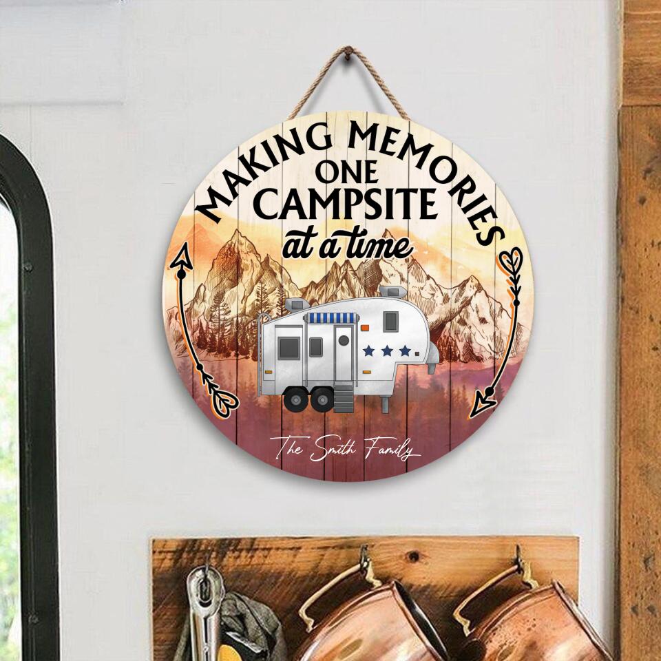 Making Memories One Campsite At A Time - Personalized Door Sign