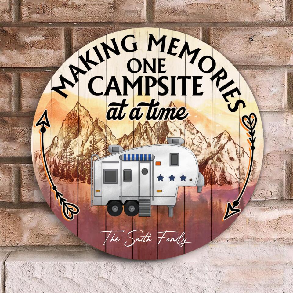Making Memories One Campsite At A Time - Personalized Door Sign