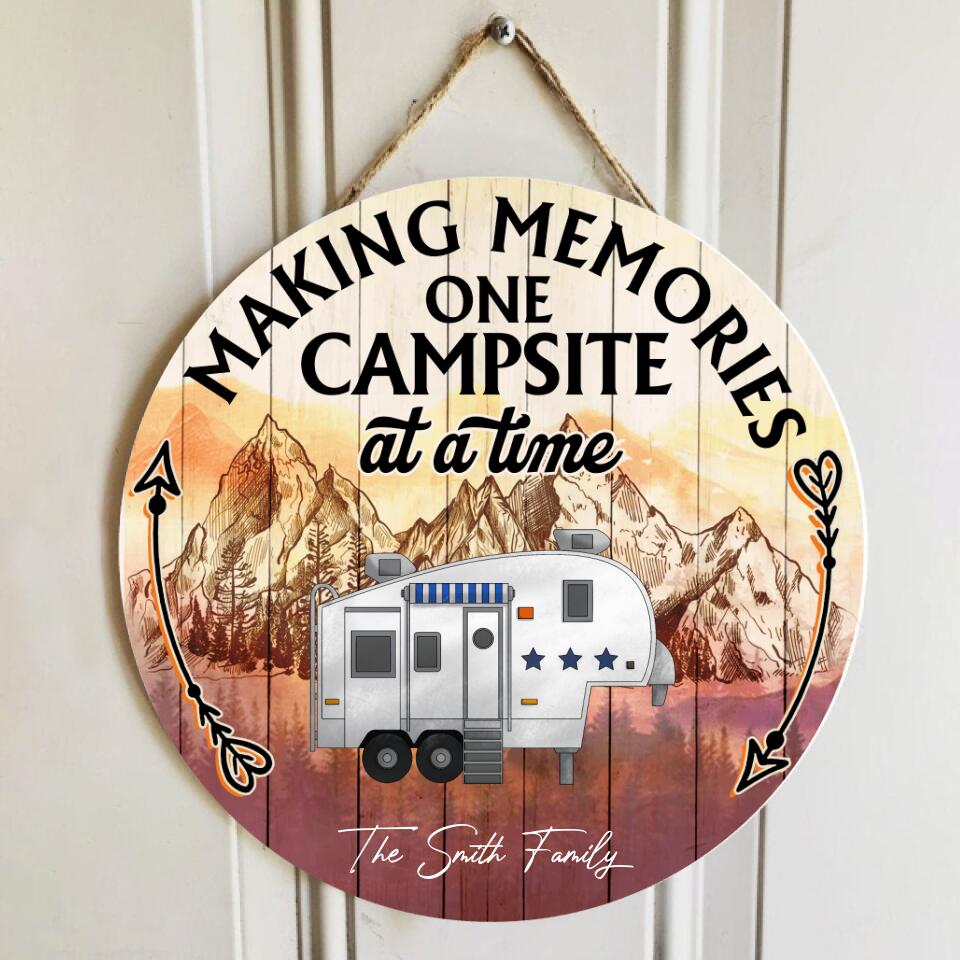 Making Memories One Campsite At A Time - Personalized Door Sign