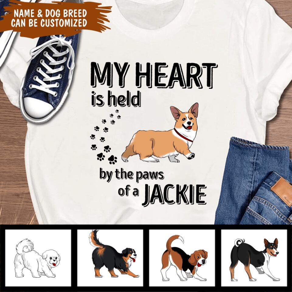 My Heart Is Held By The Paw Of A Dog - Personalized T-shirt