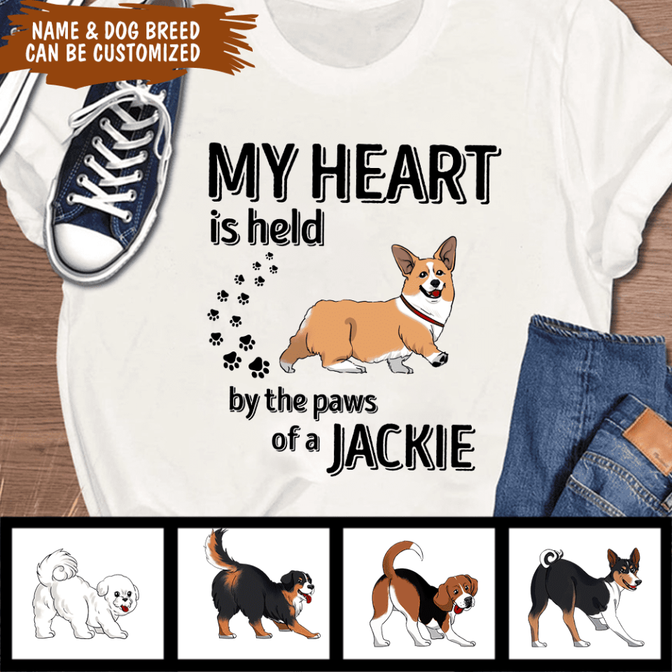 My Heart Is Held By The Paw Of A Dog - Personalized T-shirt