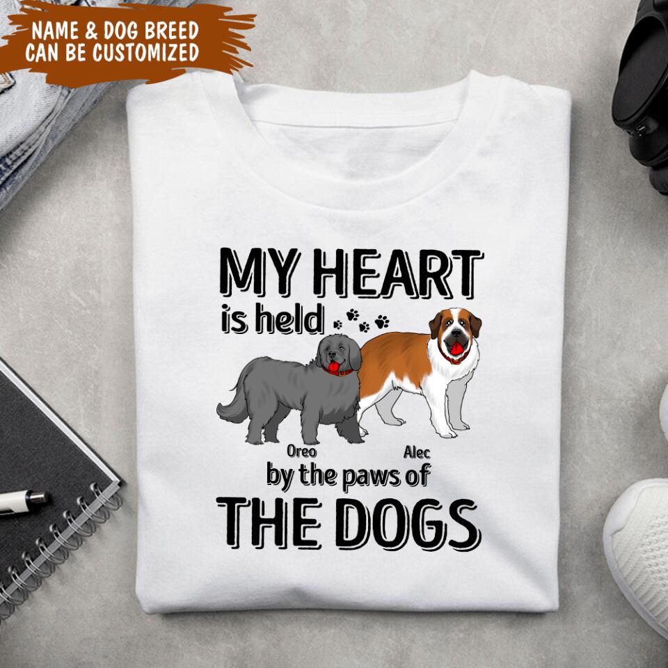 My Heart Is Held By The Paw Of A Dog - Personalized T-shirt