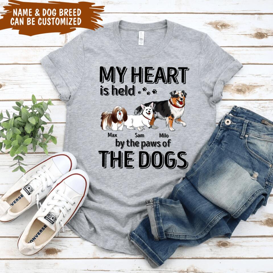 My Heart Is Held By The Paw Of A Dog - Personalized T-shirt