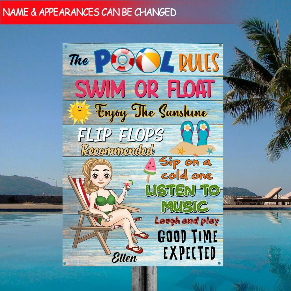 My The Pool My Rules - Personalized Metal Sign