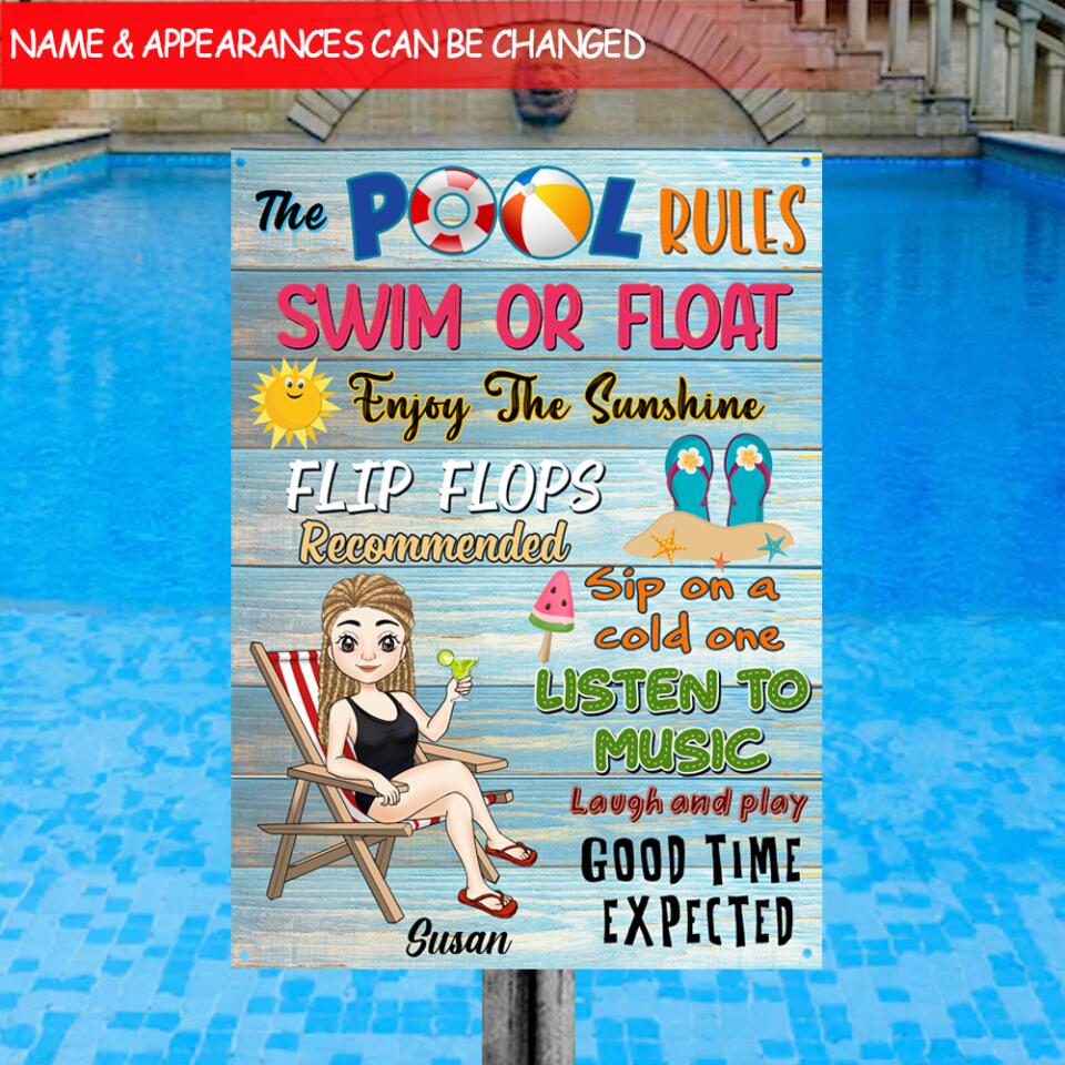 My The Pool My Rules - Personalized Metal Sign