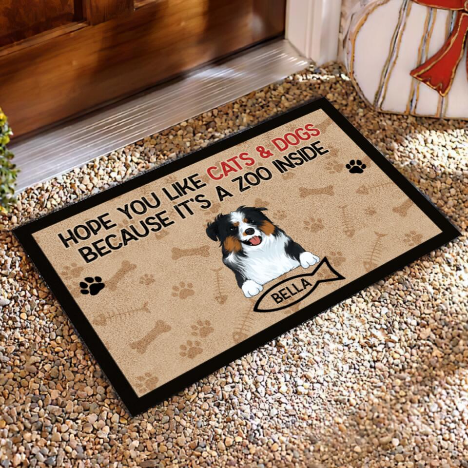 Hope You Like Cats & Dogs Because It's A Zoo Inside Doormat
