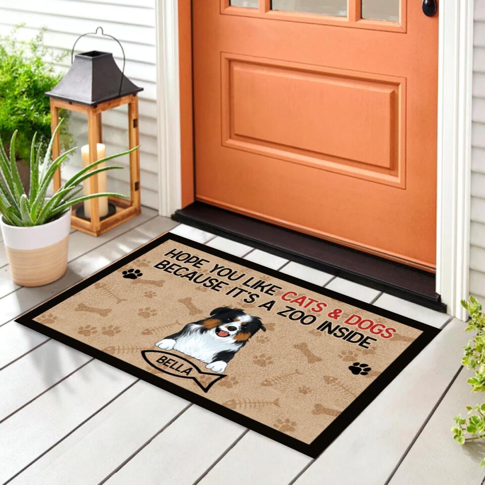 Hope You Like Cats & Dogs Because It's A Zoo Inside Doormat