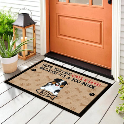 Hope You Like Cats & Dogs Because It's A Zoo Inside Doormat