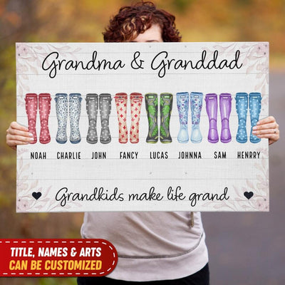 Grandkids Make Life Grand - Personalized Canvas