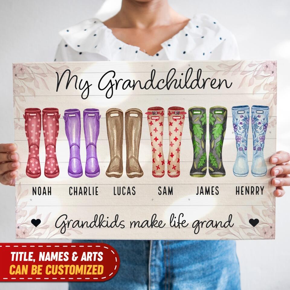 Grandkids Make Life Grand - Personalized Canvas