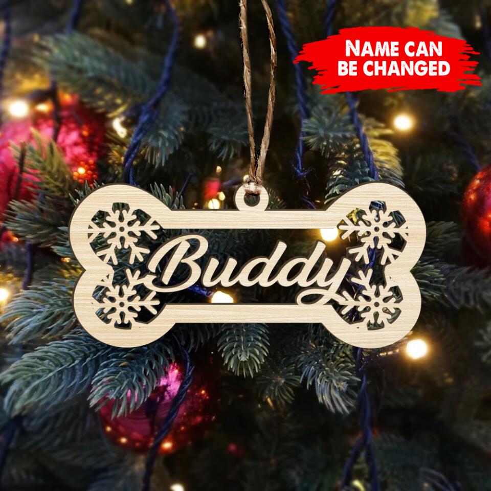 Personalized Dog's Name Christmas Ornaments, Holiday Ornament For Dog Lovers, Custom Wood Gift