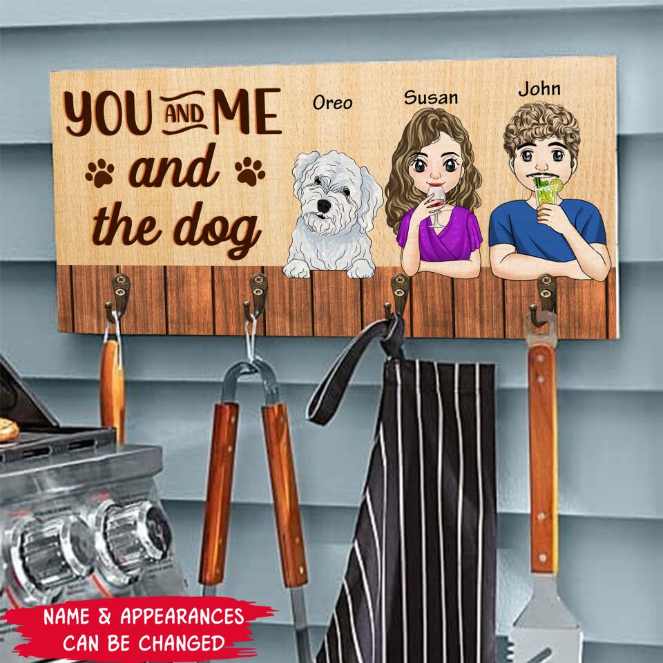 You & Me And The Dogs - Personalized Key Hanger