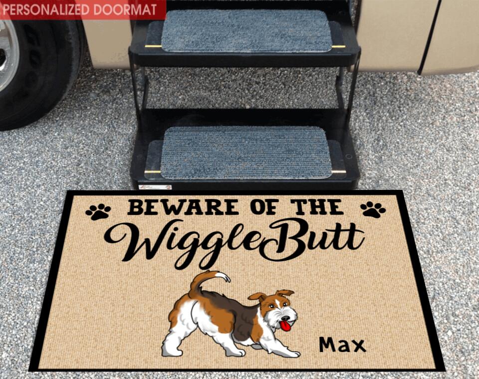 Beware of the WiggleButt - Personalized Doormat