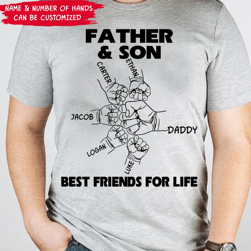 Daddy &amp; Son Best Friends For Life - Personalized T-shirt
