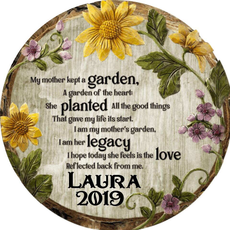 My Mother Kept A Garden, A Garden Of The Heart - Personalized Door Sign