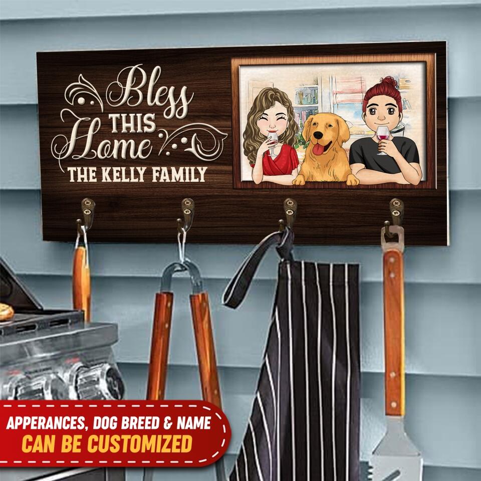Bless This Home Family - Personalized Key Hanger