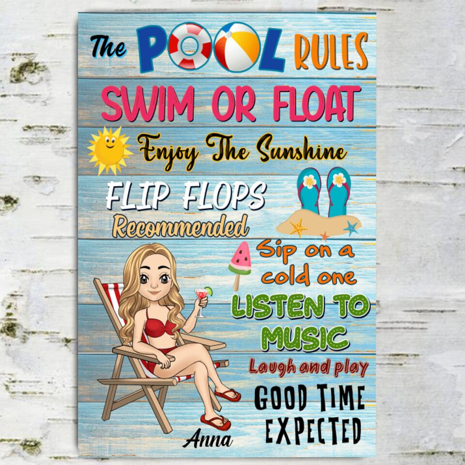 My The Pool My Rules - Personalized Metal Sign