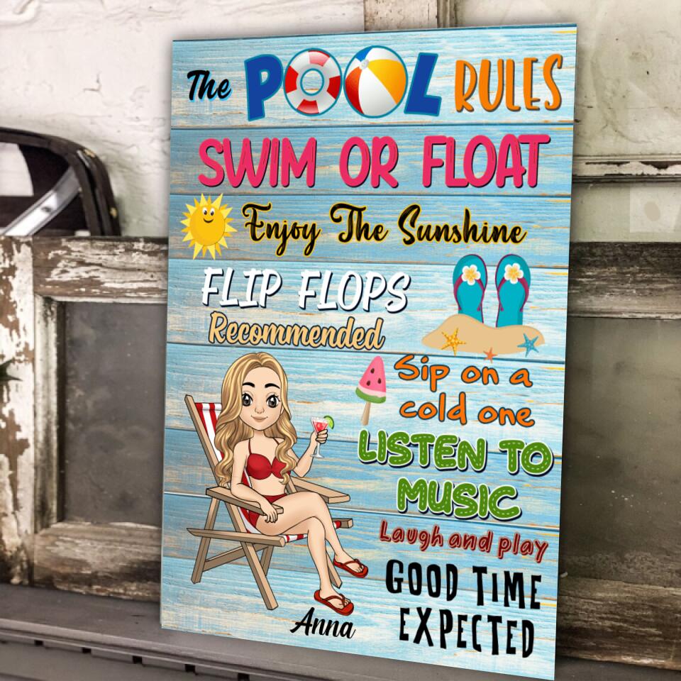 My The Pool My Rules - Personalized Metal Sign