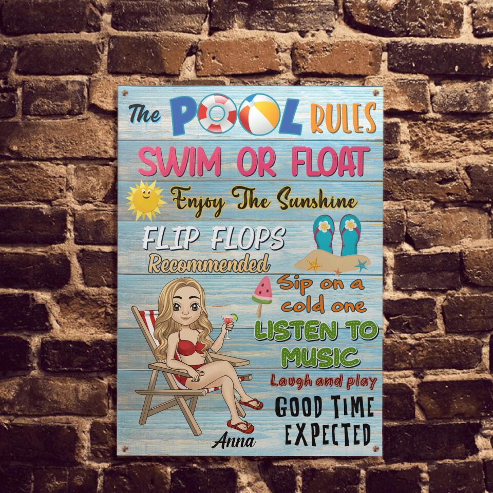 My The Pool My Rules - Personalized Metal Sign