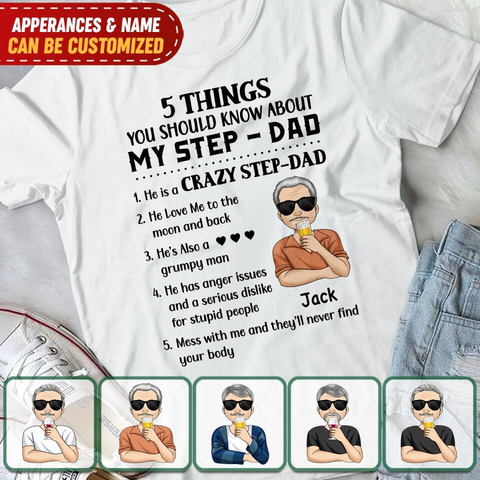 Things You Should Know About My Step-Dad - Personalized T-Shirt