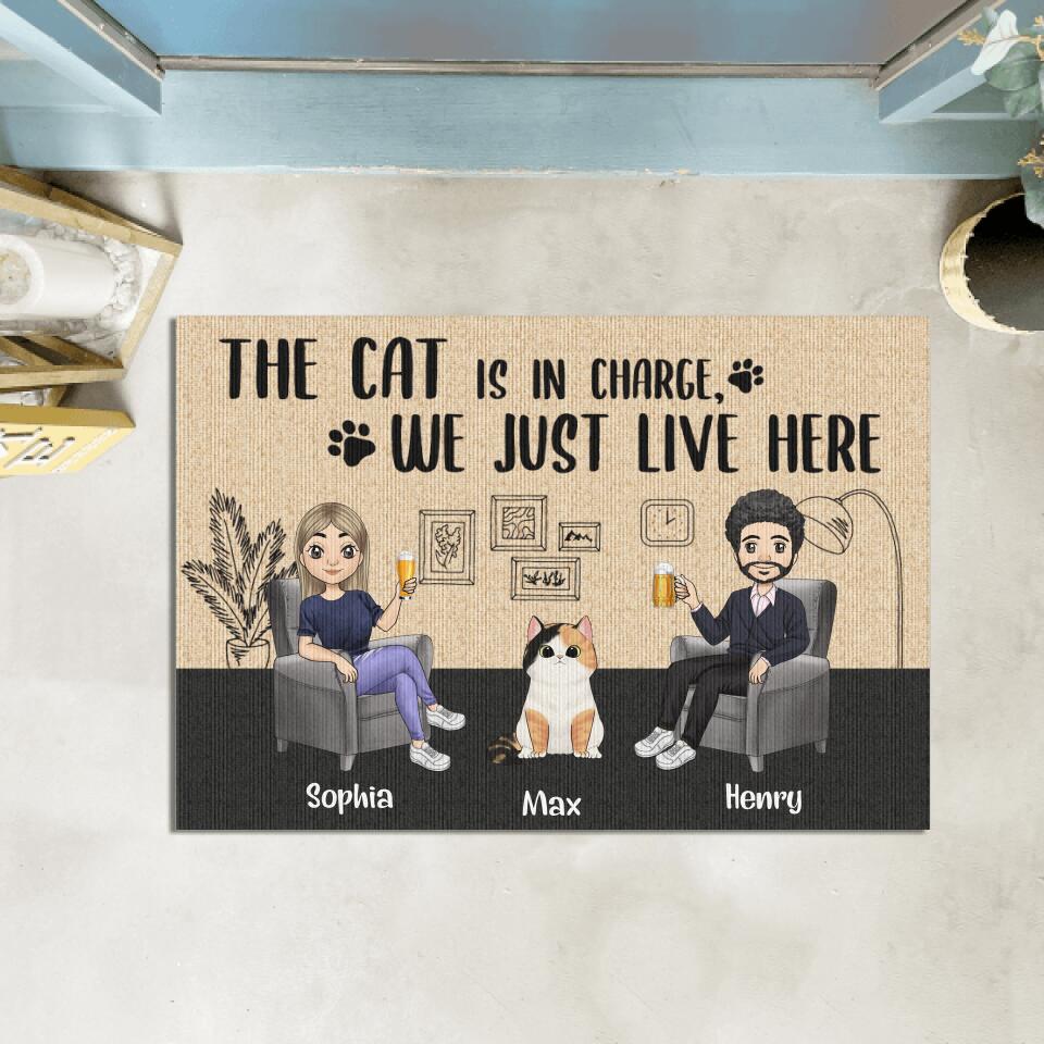 The Cats Are In Charge We Just Live Here - Funny Personalized Doormat