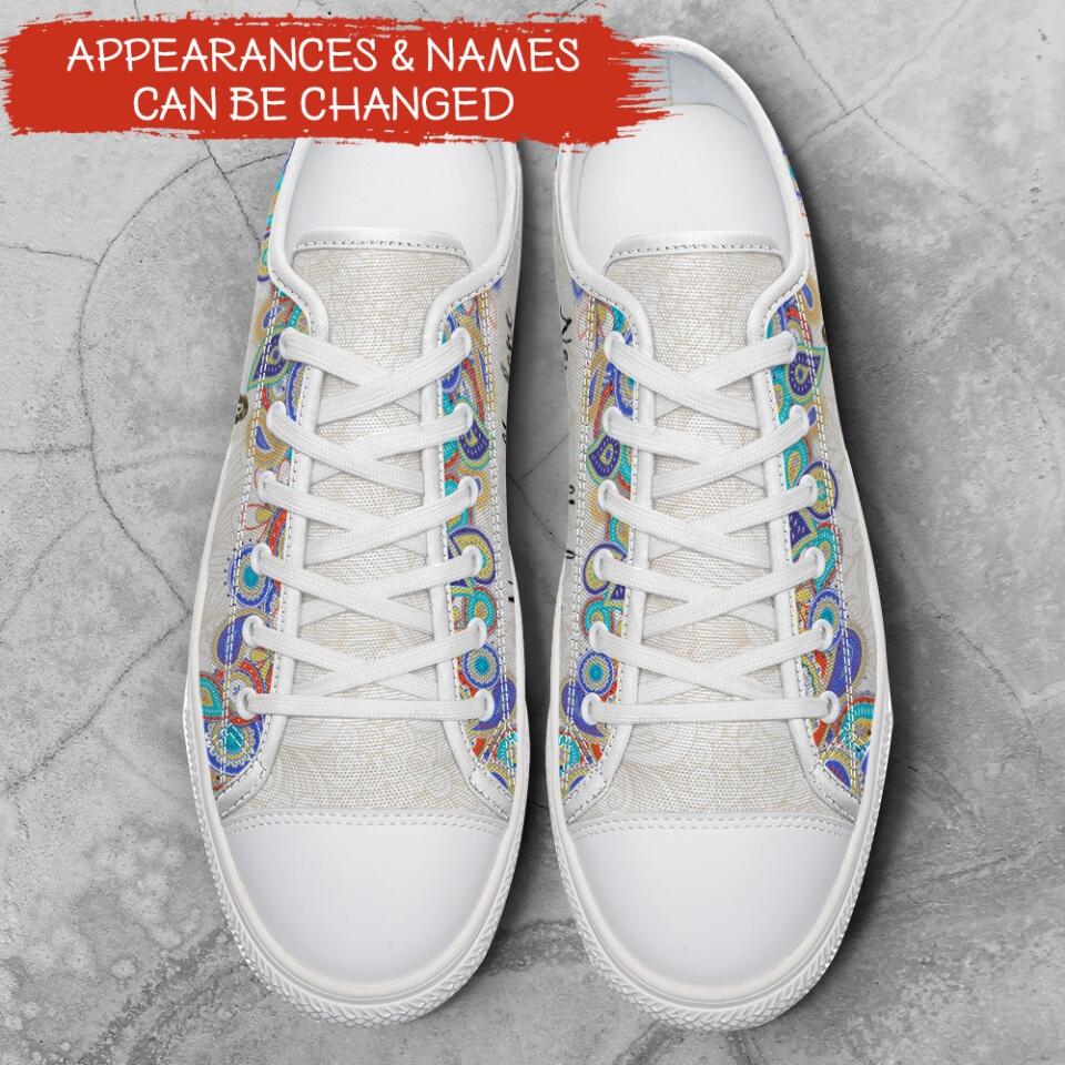 Never Walk Alone - Personalized Canvas Shoes, Gift For Dog Lovers