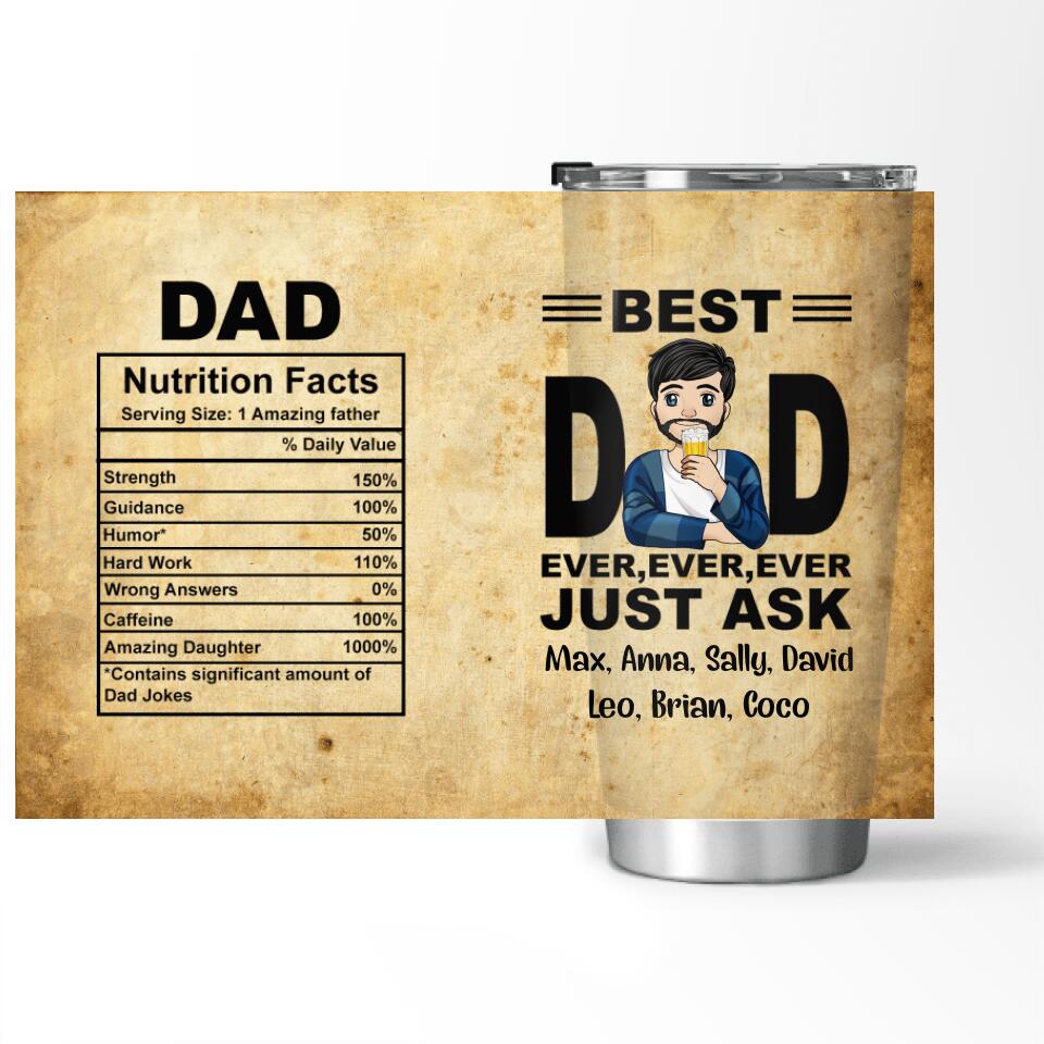 Best Dad Ever, Ever, Ever - Personalized Tumbler