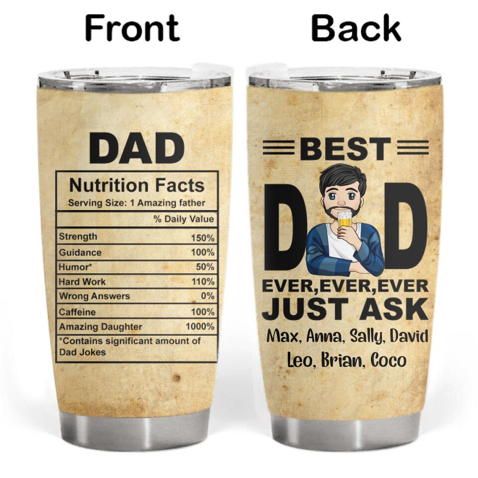 Best Dad Ever, Ever, Ever - Personalized Tumbler