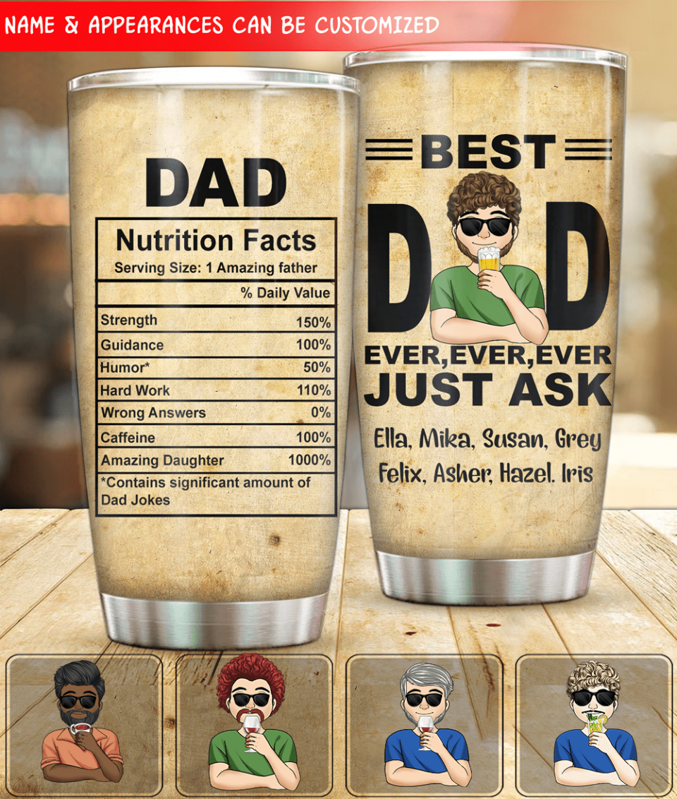 Best Dad Ever, Ever, Ever - Personalized Tumbler