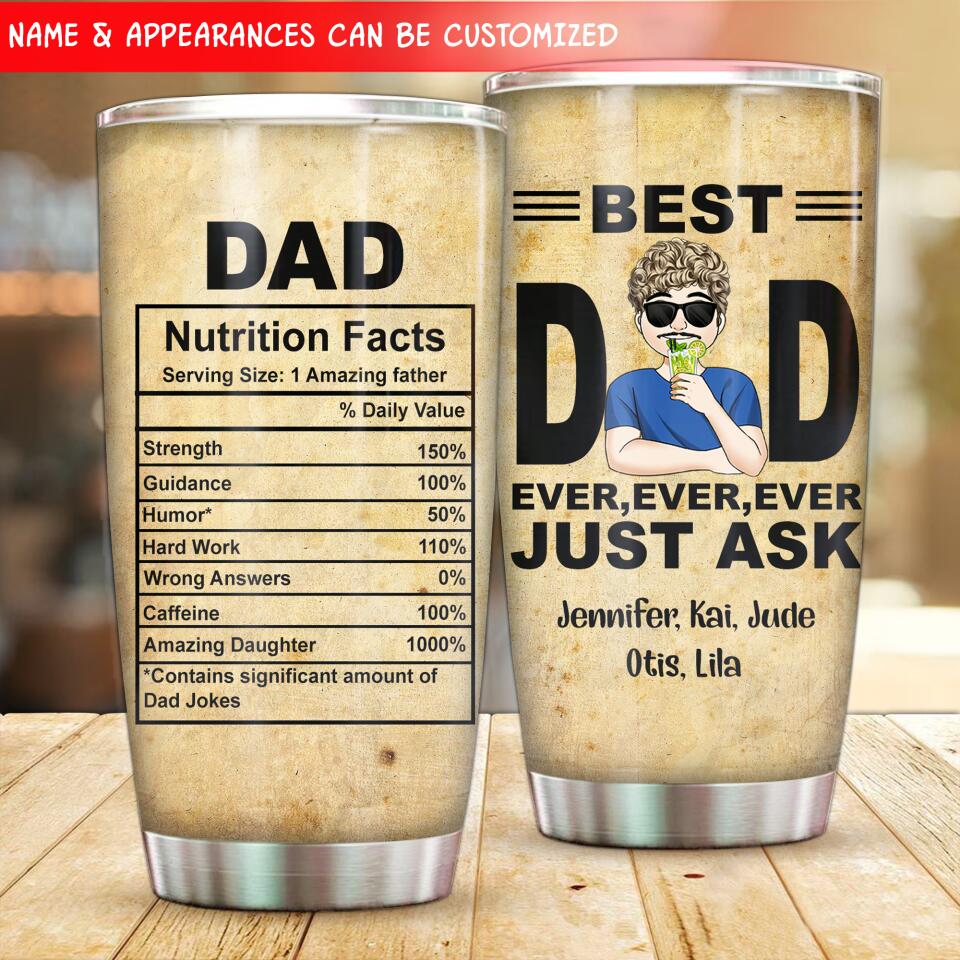 Best Dad Ever, Ever, Ever - Personalized Tumbler