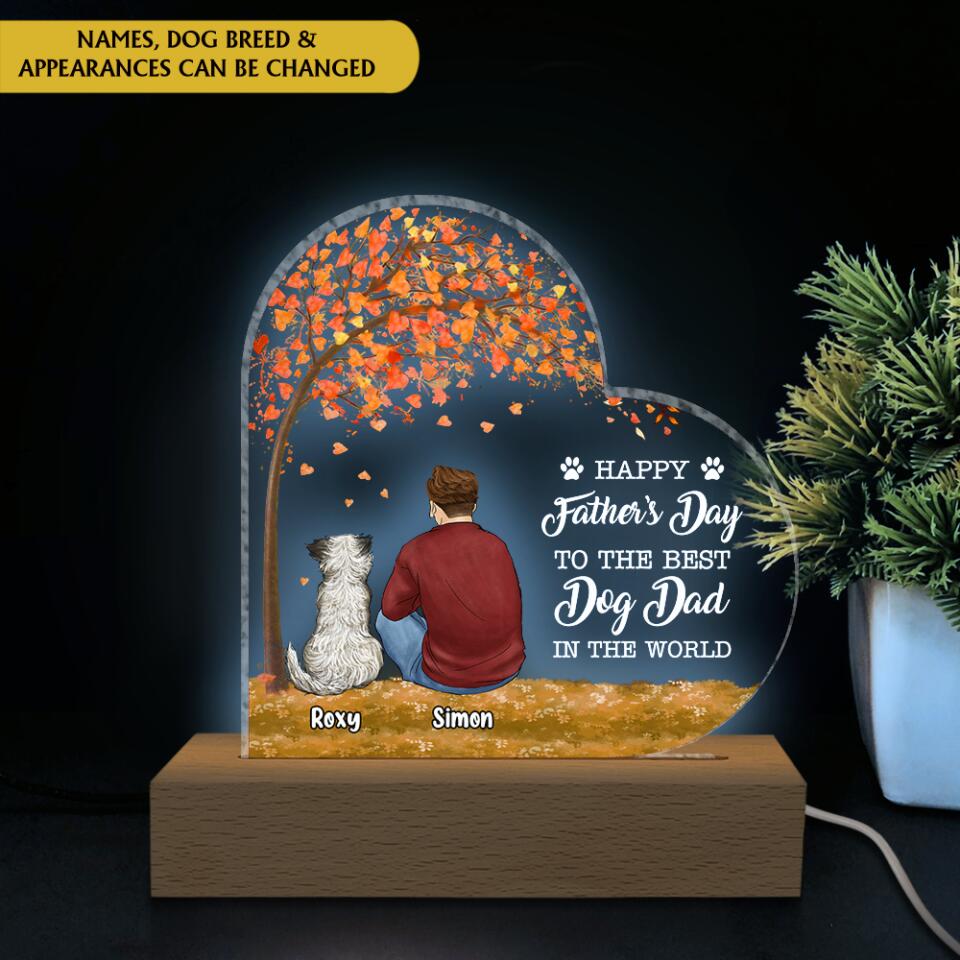 Happy Father’s Day To The Best Dog Dad In The World - Personalized Acrylic Lamp